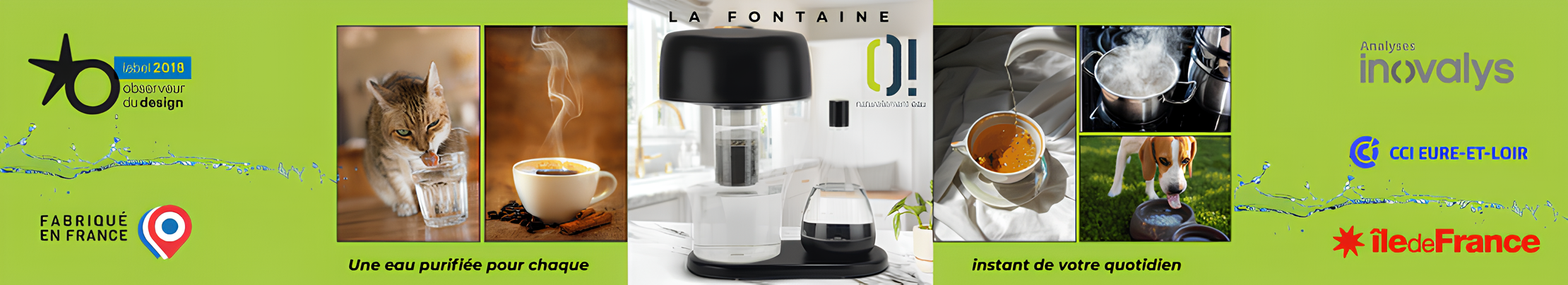 La Fontaine O! Filtration naturelle de l'eau du robinet, de pluie ou de puits